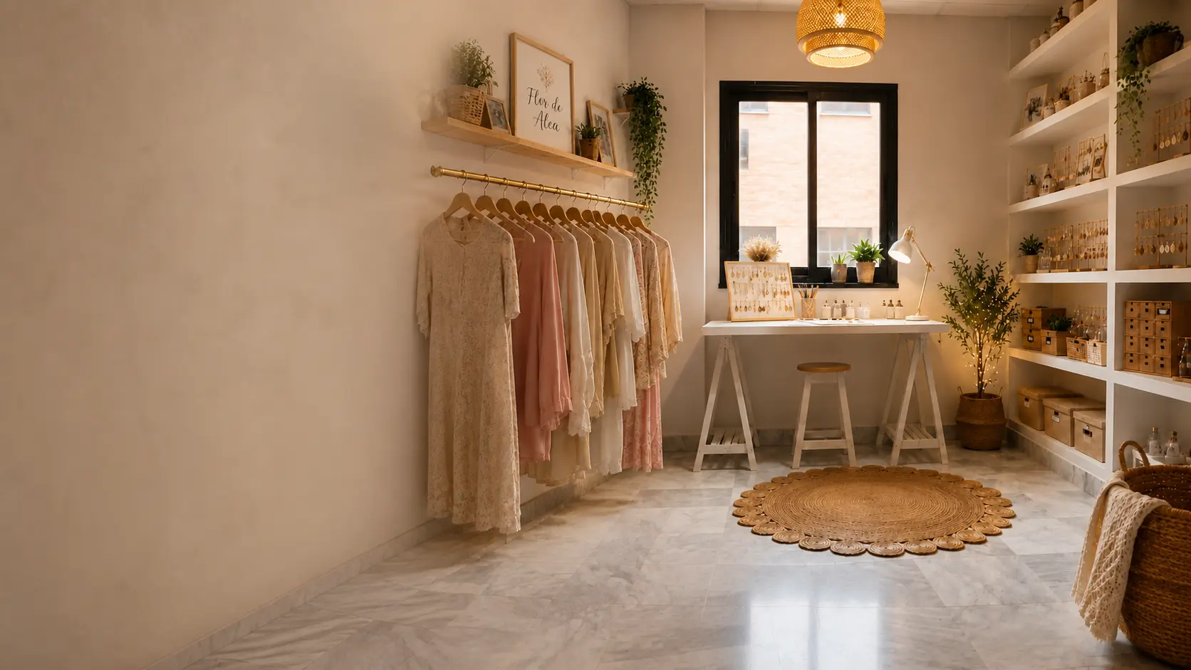 Interior del espacio creativo de Flor de Alea